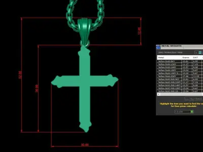 Cross Light Gold 3CP081 3DM STL 3D model