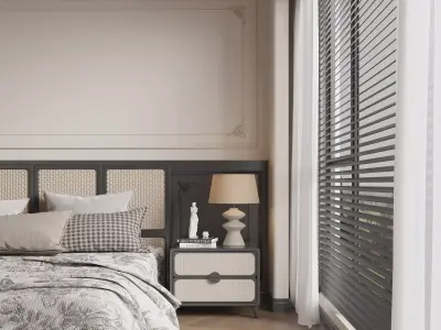 French Style Bedroom Low-poly 3D model