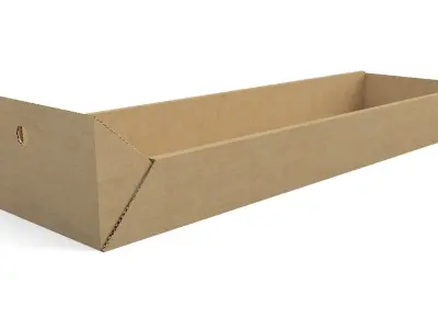 Cardboard Bed drawers DROPS  Low-poly 3D model