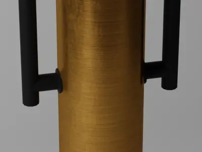 Golden brushed ceiling lamp Low-poly 3D model