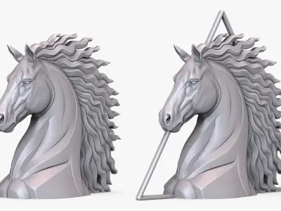  Horse Bust Statue Animal Sculpture 