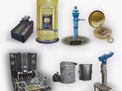 Mega Prop Pack in Realistic and Sci-Fi Style Low-poly 3D model