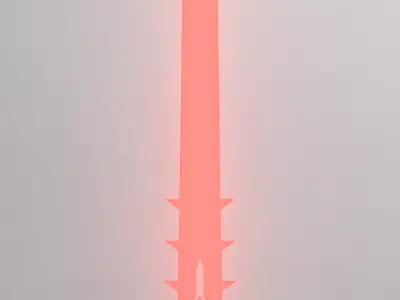 Sword with light Free low-poly 3D model