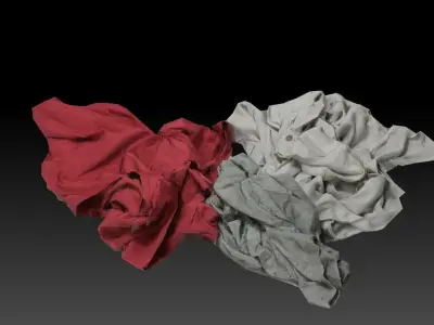 Pile of Cloths 2 Low-poly 3D model