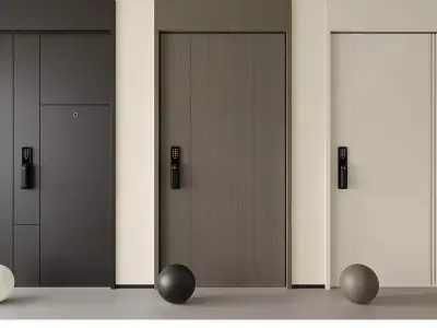 Wooden-door Single-door Bedroom-door 3D model