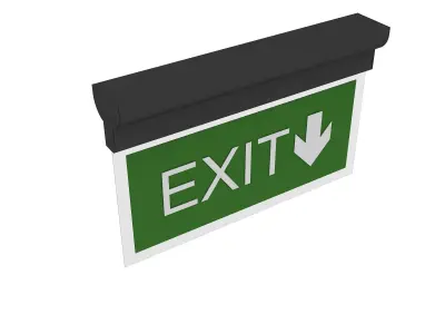 exit sign low poly model Low-poly 3D model