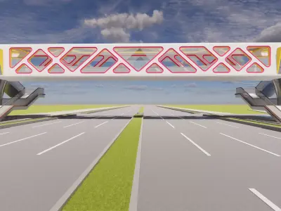 Pedestrian Bridge -B3 3D model