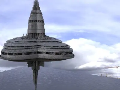 High detail space station  3D model