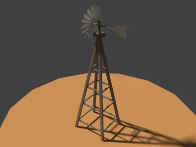 Low Poly Wind Mill Low-poly 3D model