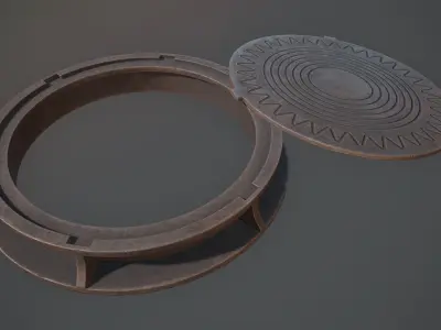 Sewer Hatch v6 Low-poly 3D model