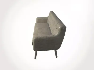 Neutral Fabric Sofa 3D Model 3D model