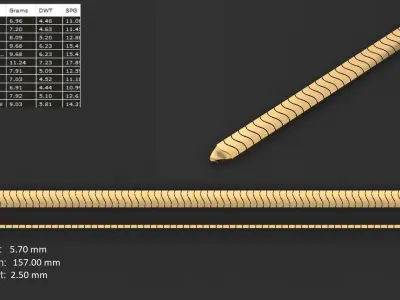 LIGHT WEIGHT LINK CHAIN BRACELT - 90 PIECES READY FOR PRINT 3D print model