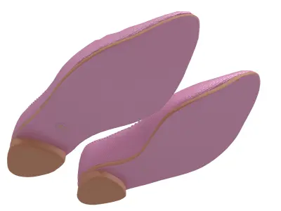 Flat Shoes v2 005 Low-poly 3D model