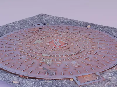 Cover manhole 07 raw scan 3D model
