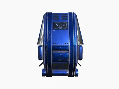 SciFi Backpack F06 Blue - Fashion Character Design Low-poly 3D model