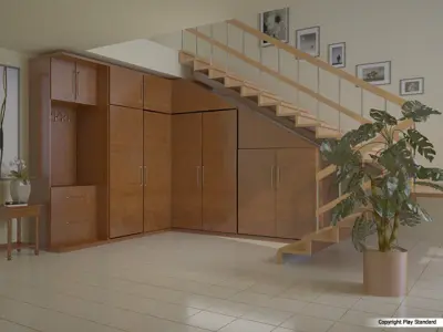 Corner cupboard under the stairs 3D model 3D model