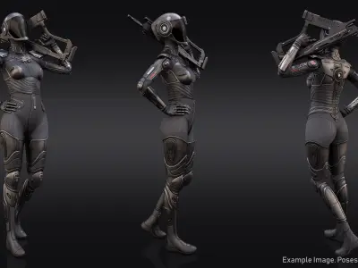 Female Cyborg 3D model