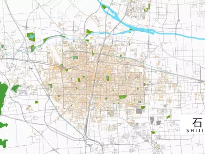 ShiJiaZhuang City urban planning maquett  building 3D Topography 3D model