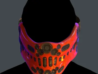 Gas mask helmet scifi Low-poly character art game space Low-poly Low-poly 3D model 3