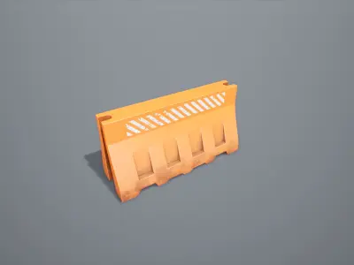 Stylized Traffic Barricade Low-poly 3D model