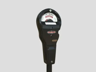 Parking Meter Black Low-poly 3D model