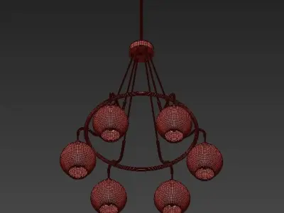 Quoizel Nostalgia 28W Weathered Brass 6 Light Chandelier 3D model