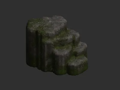 Cave Platform 1 - Moss 1 Low-poly 3D model