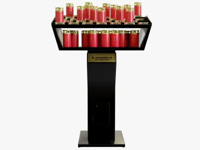 Votive red candle holder 3D model