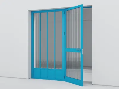 Aluminium door 347 3D model