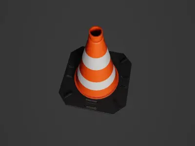 Pylone traffic cone Low-poly 3D model
