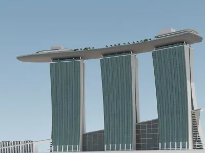 MARINA BAY SAND SINGAPORE Low-poly 3D model
