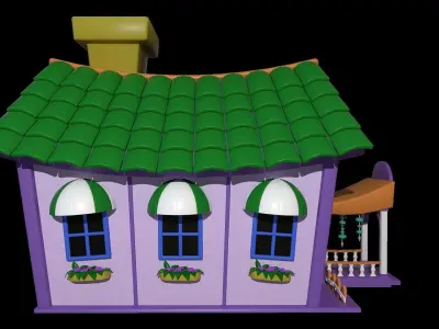 Asset - Cartoons - Background - House 3D model