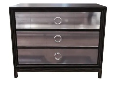 Hickory white Alex Three Drawer Chest  3D model