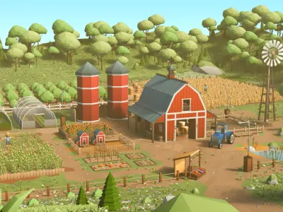 Farm Asset Stylized Pack  Low-poly 3D model