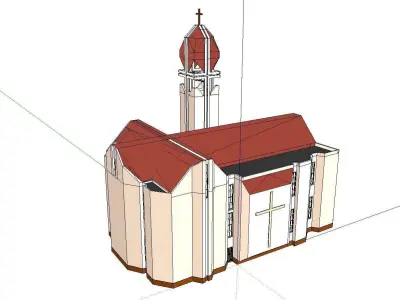 Architecture-Religion-God-Culture-Temple-070 church with roof 3D model