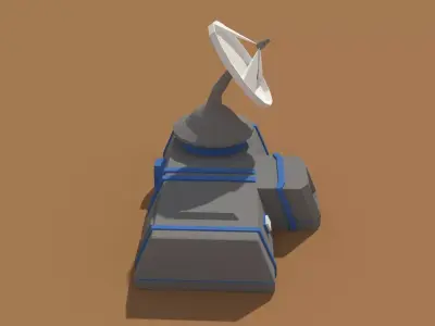 Low Poly Scifi Radar Station Low-poly 3D model