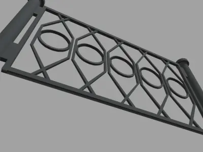 Fence 06 Low-poly 3D model