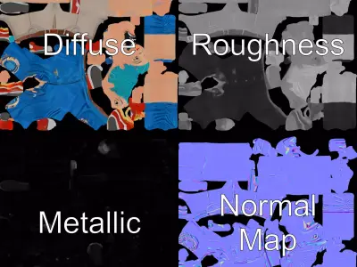 Stylized Character Model Pack with Dynamic Pose Low-poly 3D model