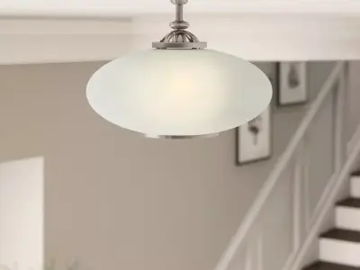 Monica 1 - Light Simple Globe Semi Flush Mount - 3 Colour Low-poly 3D model