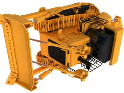 Tracked Dozer 3D model buy