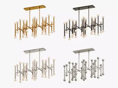 Chandelier meurice rectangular jonathan adler designed  3D model