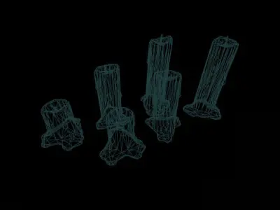 Candles Pack Low-poly 3D model