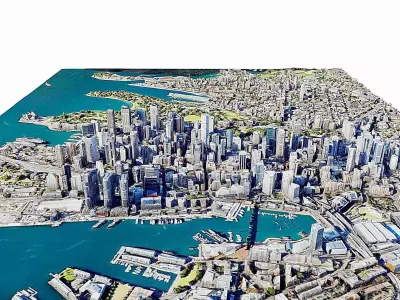 Sydney city  Low-poly 3D model