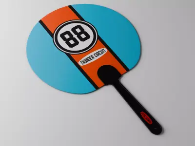 Plastic hand fan Low-poly 3D model