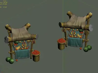 City - Premium Fruit Stand 3D model