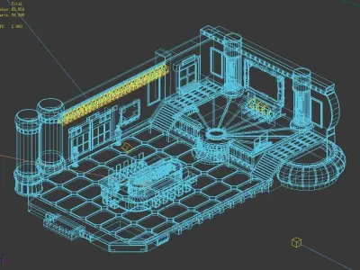 Different dimension world - city hall interior 3D model