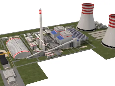 Power plant detailed  3D model