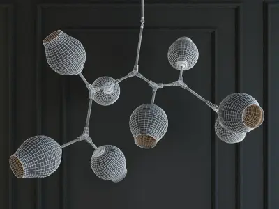 Chandelier  branching bubble chandelier 8 milk 3D model