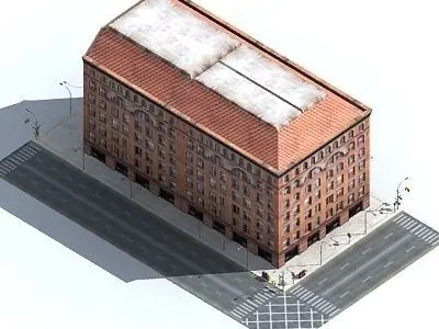 Low poly city block 26 Low-poly 3D model