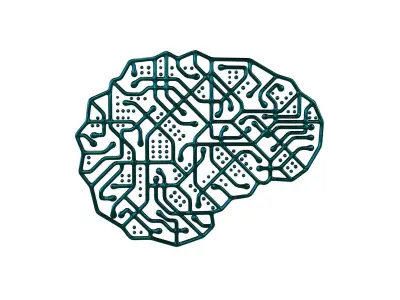 Electronic Circuit Brain v1 006 Low-poly 3D model